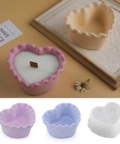Alternative view of Vedini gypsum cement love wavy lace storage box Cup love dish mirror silicone mold JKB-3028