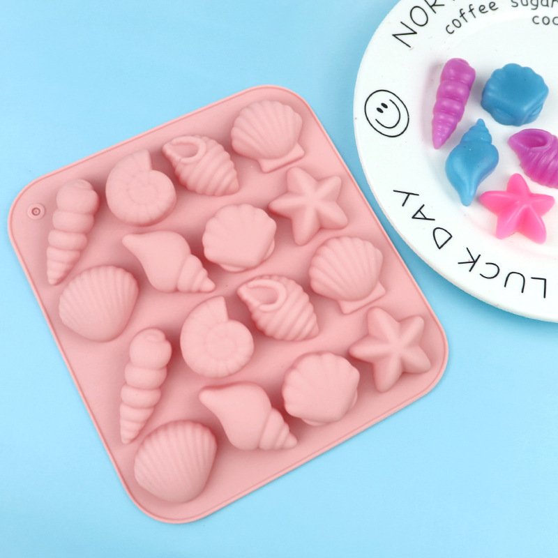 Vedini 16 even sea animals starfish shell small fish cake decoration mold chocolate mold JKB-3043 - Image 3