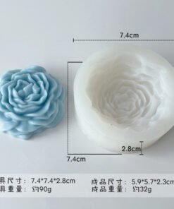 Vedini Small Peony Flower Shape Silicone Mold | 3D DIY Fondant Candle, Soap Mould Code JKB 3046