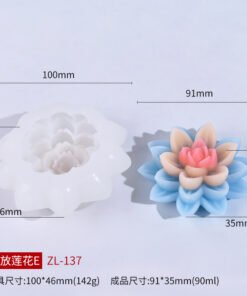 Alternative view of Vedini Lotus Scented Candle Silicone Mold DIY Simulated Flower Car Plaster Diffuser Stone Abrasive Mold Cross-border5748D