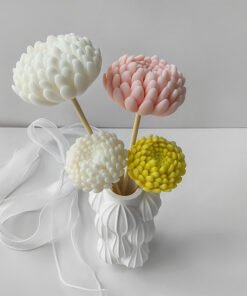 Vedini 3D Chrysanthemum Flower Candle Mold Flower Handmade Soap Expanding Fragrant Stone Gypsum Glue Dropping Ornaments Chrysanthemum Mold JKB -3012 small and medium