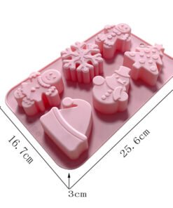 Alternative view of Vedini 6 Cavity Cake Mold Food Grade Non-Stick Silicone Merry Christmas Festival Dessert Making Mould JKB 3004