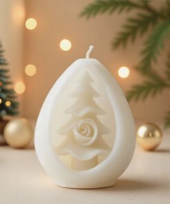 Vedini Christmas Tree Ball Scented Candle Silicone Mold - Hollowed-out Christmas Tree Rose Candle Christmas Ornament 5748V