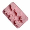 Vedini 6 Cavity Cake Mold Food Grade Non-Stick Silicone Merry Christmas Festival Dessert Making Mould JKB 3004