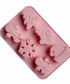 Vedini 6 Cavity Cake Mold Food Grade Non-Stick Silicone Merry Christmas Festival Dessert Making Mould JKB 3004