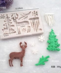 Vedini Christmas Tree Pine Tree Christmas elk snowflake fondant silicone mold Christmas chocolate cake mold JKB-3049