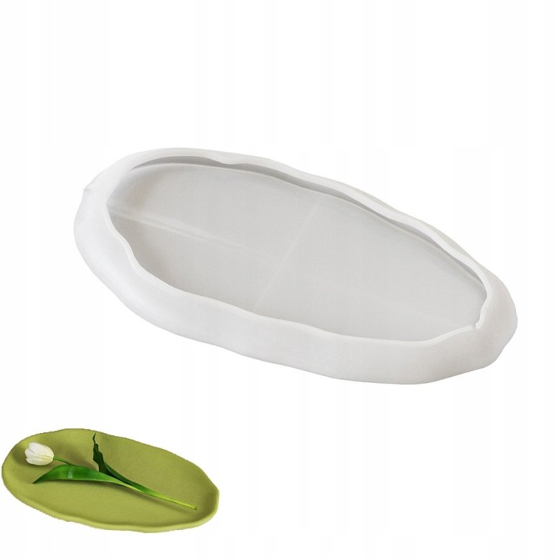 Vedini irregular boat shape silicone mold for gypsum concrete cement home decor tray