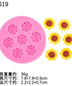 Vedini 7 Cavity Sunflower mold Silicone Mold Handmade DIY Plaster Candle Cake Decoration JKB-3087