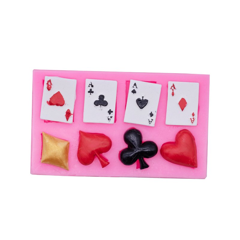 Vedini Poker Playing Card Modeling Silicone Mold Square Peach Heart Baking Decorative Mold JKB-3083 - Image 2