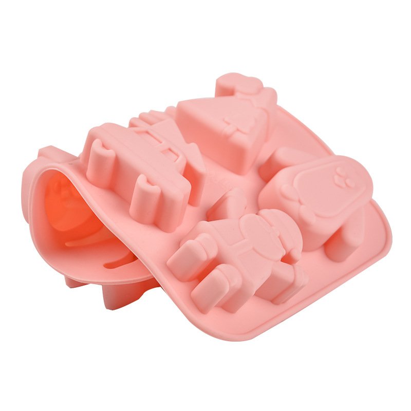 Vedini Christmas tree snowman car fawn house 8 Cavity silicone cake mold cake mold baking dry mold JKB-3056 - Image 2