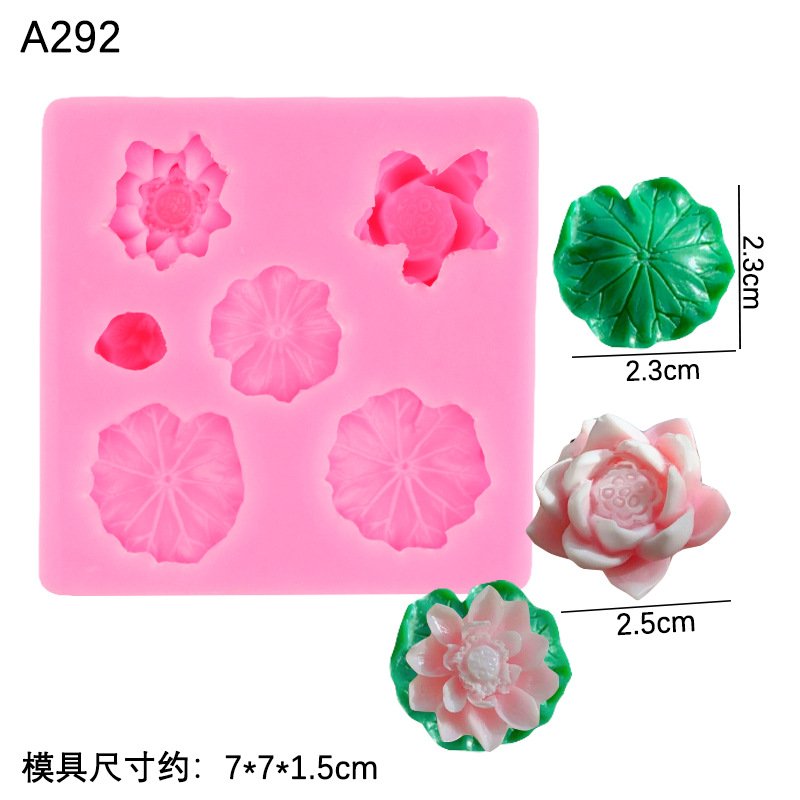 Vedini Lotus Leaf with lotus flower Mold Fondant Baking Cake Tool Food-Grade Silicone Handmade Resin Candle Mold JKb-3084 - Image 2