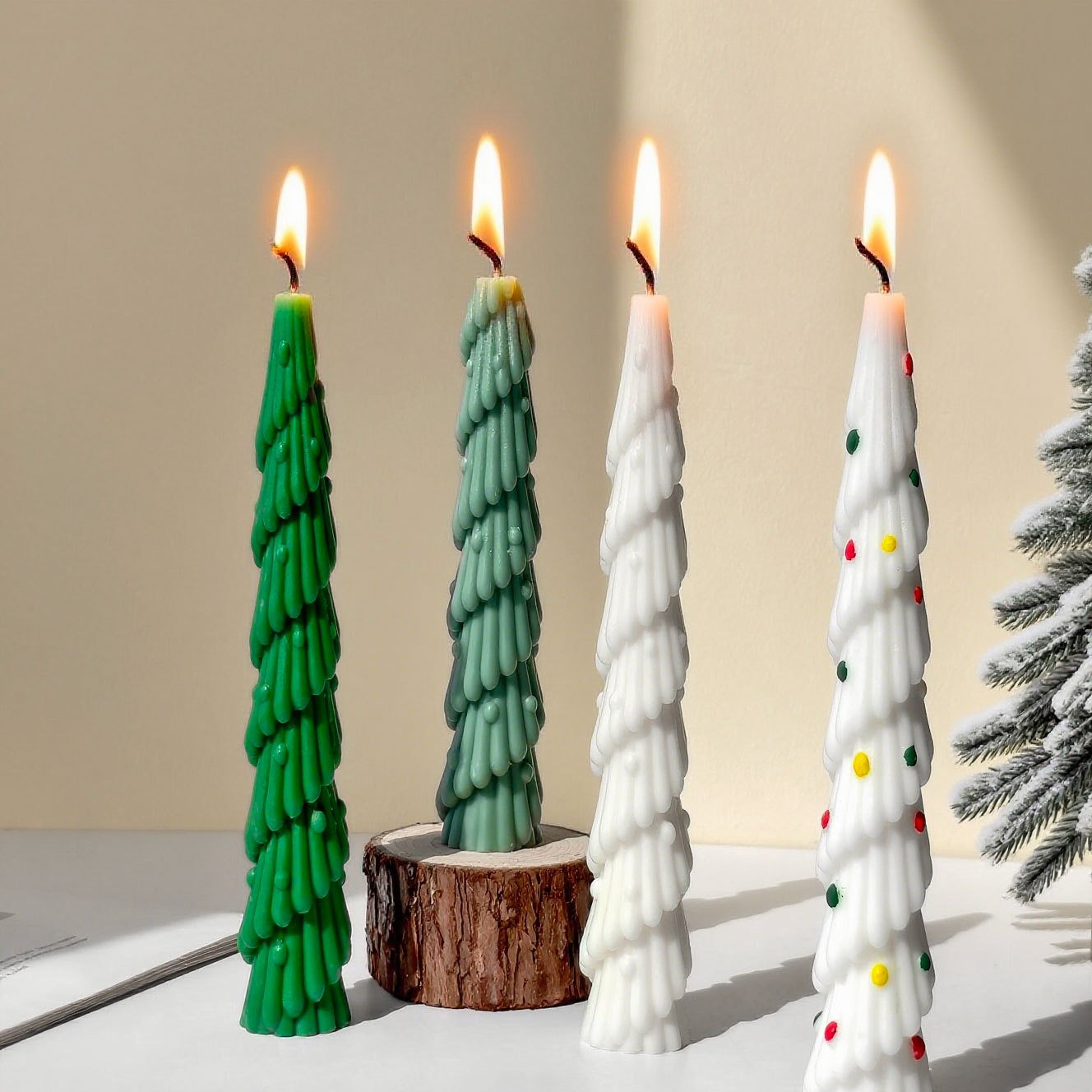 Vedini Christmas Tree long rod candle silicone mold for soap resin and DIY decor JKB-3067