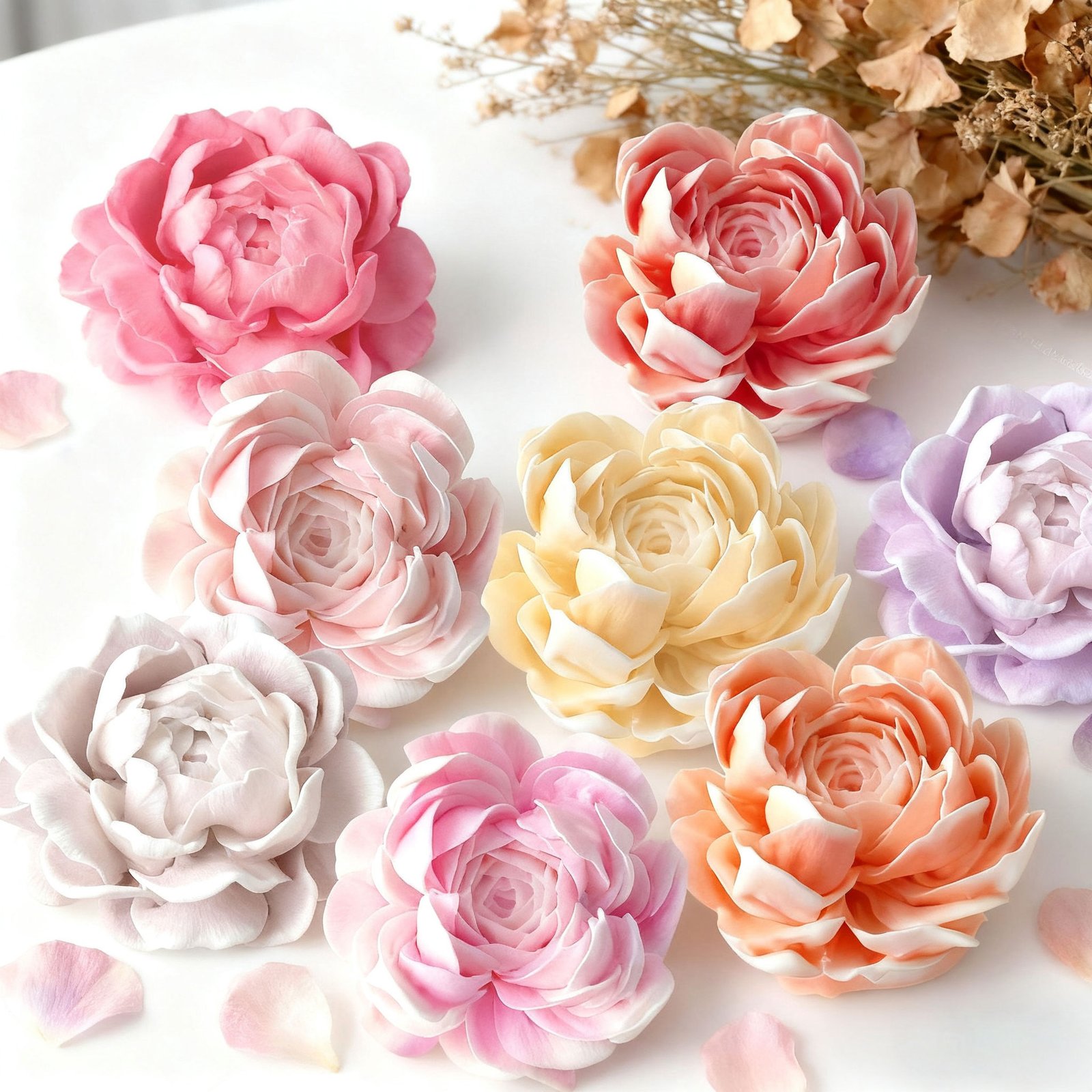 Vedini peony flower candle silicone mold for soap resin decorative crafts JKB-3063