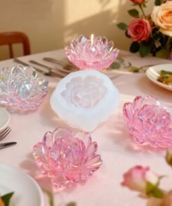 Alternative view of Vedini Heart Peony Flower Candle Silicone Mold Succulent Flower Peony Fondant Cake Mold JKB-3070