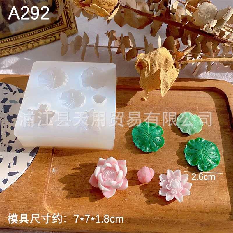 Vedini Lotus Leaf with lotus flower Mold Fondant Baking Cake Tool Food-Grade Silicone Handmade Resin Candle Mold JKb-3084 - Image 3