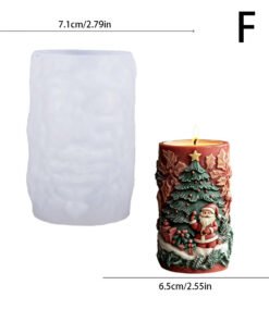 Vedini Christmas series santa pillar candle silicone molds, Santa Claus gift plaster ornaments silicone molds JKB-3090
