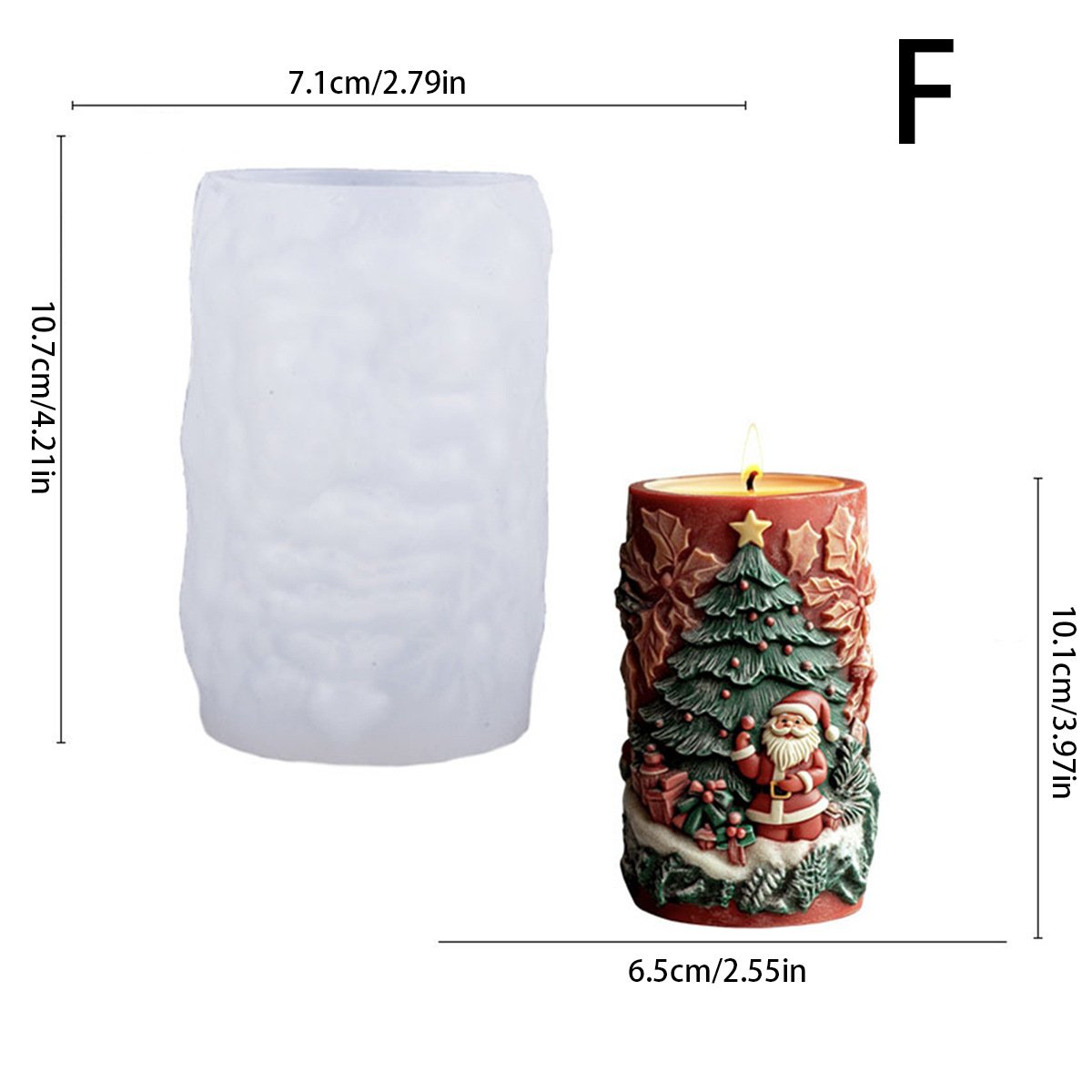 Vedini Christmas series santa pillar candle silicone molds, Santa Claus gift plaster ornaments silicone molds JKB-3090