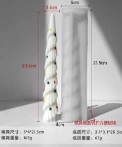 Alternative view of Vedini Christmas Tree Candle Silicone Mold Long Rod Long Strip Christmas Candle Mold JKB-3067