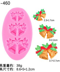 Alternative view of Vedini Christmas Bell Flip Sugar Chocolate Fudge Cake Baking Decoration Silicone Mold Holly Baking Clay Drops JKB -3052