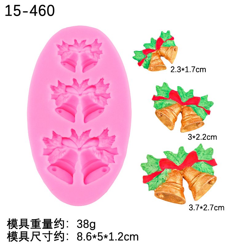 Vedini Christmas Bell Flip Sugar Chocolate Fudge Cake Baking Decoration Silicone Mold Holly Baking Clay Drops JKB -3052 - Image 2