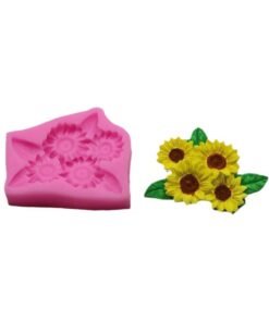 Vedini Sunflower bunch with leaf shape silicone mold for chocolate mousse cake candle flower decoration JKB-3082