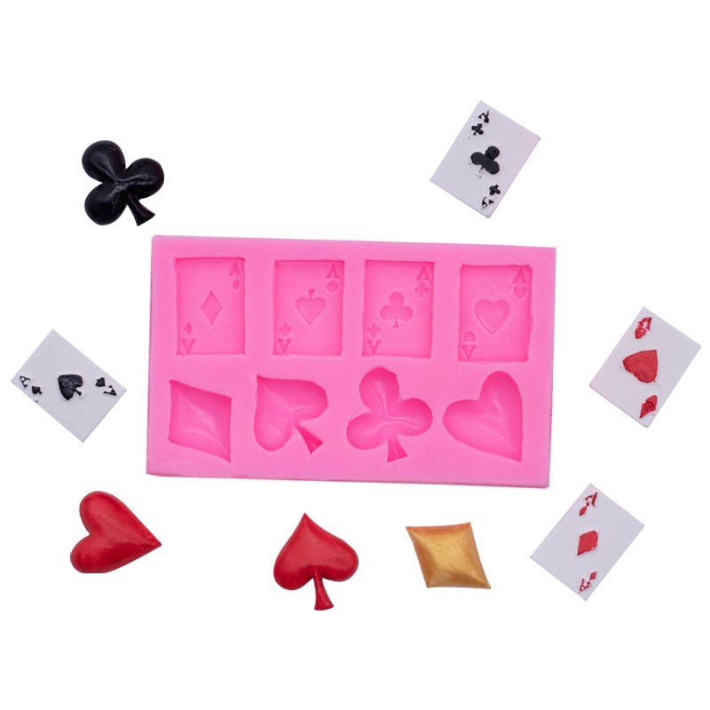 Vedini Poker Playing Card Modeling Silicone Mold Square Peach Heart Baking Decorative Mold JKB-3083 - Image 4