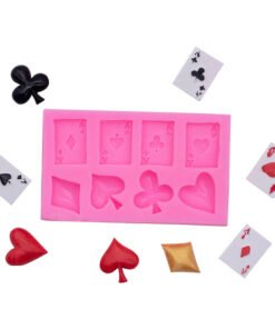 Vedini Poker Playing Card Modeling Silicone Mold Square Peach Heart Baking Decorative Mold JKB-3083
