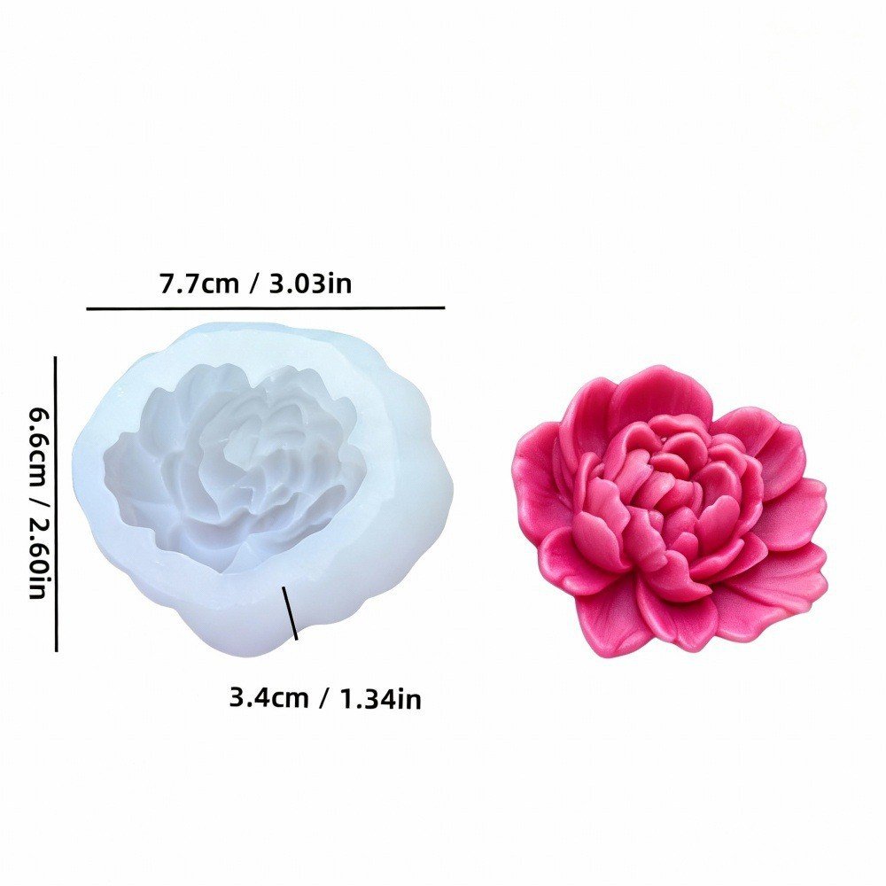 Vedini Heart Peony Flower Candle Silicone Mold Succulent Flower Peony Fondant Cake Mold JKB-3070 - Image 5