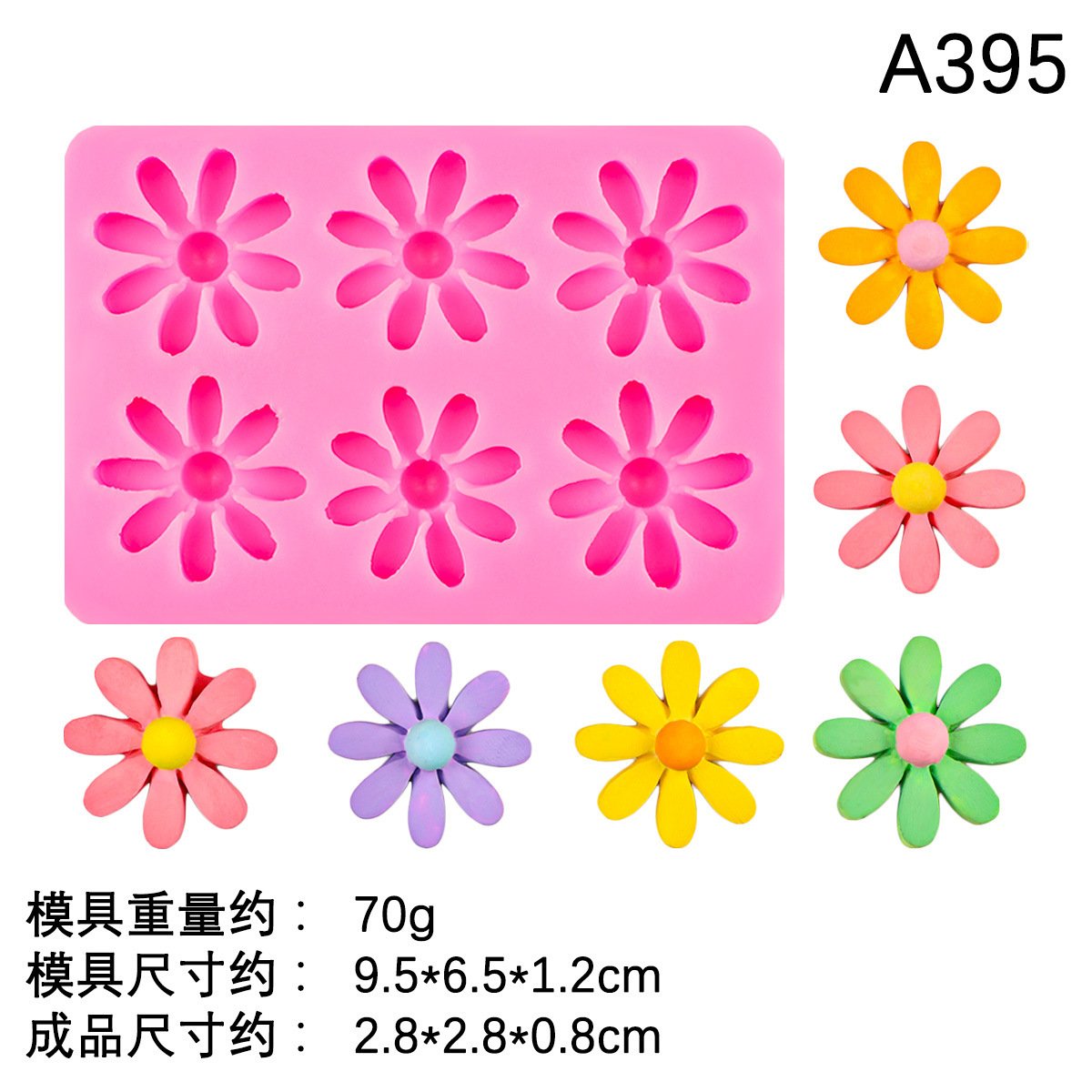 Vedini 6 cavity flower silicone mold set for chocolate mousse cake decoration JKB-3077