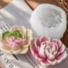 Vedini heart peony flower candle silicone mold for fondant cake decor and resin JKB-3070