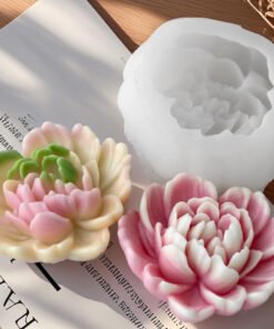 Vedini Heart Peony Flower Candle Silicone Mold Succulent Flower Peony Fondant Cake Mold JKB-3070