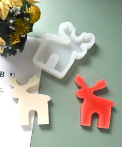 Vedini Deer Shape Candle Mold I 3D Fondant Reindeer Silicone Epoxy Mould I Animal Molds for DIY Handmade Chocolate, Cake Décor, Aromatherapy, Biscuit, Soap, Silica Gel Resin Art Craft Making JKB-3055