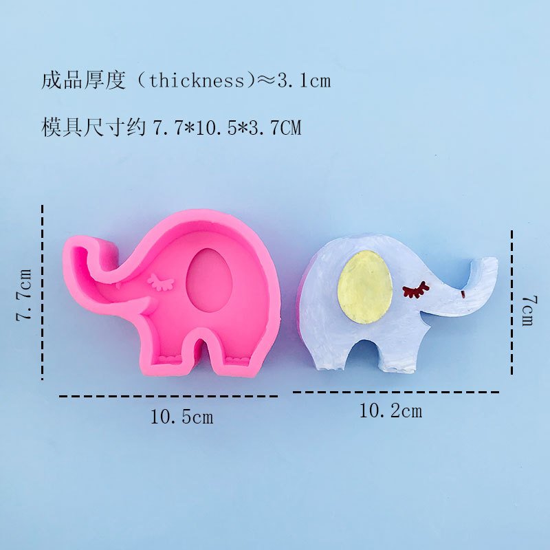 Vedini 3D elephant animal shape silicone mold for candle soap resin DIY crafts JKB-3053