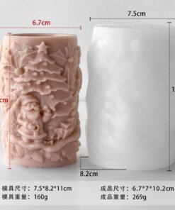 Alternative view of Vedini Christmas series santa pillar candle silicone molds, Santa Claus gift plaster ornaments silicone molds JKB-3090