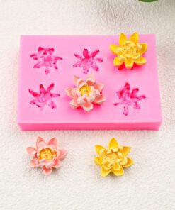 Vedini Six Consecutive Lotus Silicone Molds Mini Lotus Creative Candle mold JKB-3081
