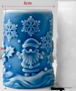Vedini Christmas 3D Santa and snowflakes cylinder silicone mold for candle and resin decor JKB-3075