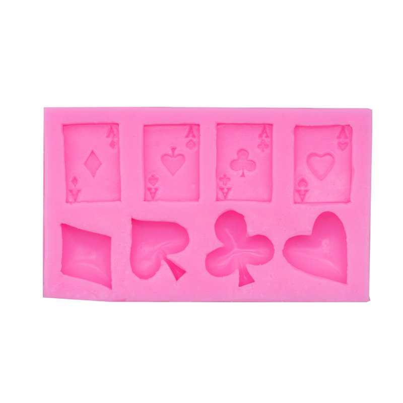 Vedini Poker Playing Card Modeling Silicone Mold Square Peach Heart Baking Decorative Mold JKB-3083 - Image 5