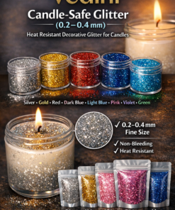 Vedini Candle-Safe Glitter (0.2 mm) | Heat Resistant Decorative Glitter for Jar & Container Candles