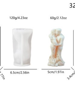 Alternative view of Vedini Couple Hugging Human Body Candle Valentine's Day Mold JKB-4000