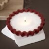 Vedini Wavy Lace Plate Small Round Candle Storage Bowl Silicone Mold JKB-3091
