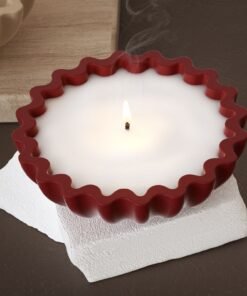 Vedini Wavy Lace Plate Small Round Candle Storage Bowl Silicone Mold JKB-3091