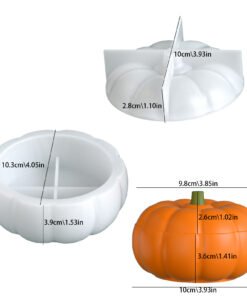 Alternative view of Vedini Concrete Poppy Halloween Pumpkin Storage Box Silicone Mold JKB-3102