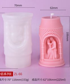 Alternative view of Vedini Embrace Valentine's Couple Series Figure Cylindrical Silicon Valentine candle Mold-JKB3100