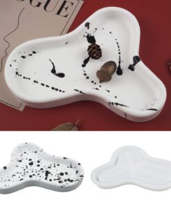 Vedini Concrete and resin Irregular Tray Cushion Tea Cup Holder Silicone Mold JKB-3116