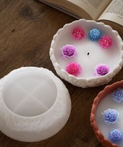 Alternative view of Vedini Concrete Candle Bowl Rose Flower Pattern Storage Bowl Silicone Mold JKB-3121