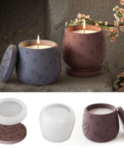 Vedini Concrete Star constellation Pudding bottle candle cup storage jar silicone mold JKB-3020