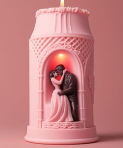 Vedini Embrace Valentine's Couple Series Figure Cylindrical Silicon Valentine candle Mold-JKB3100