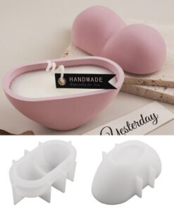Alternative view of Vedini Concrete Puffy Heart Cup Aromatherapy Candle Cup Plaster Storage Jar Mirror Silicone Mold JKB-3092