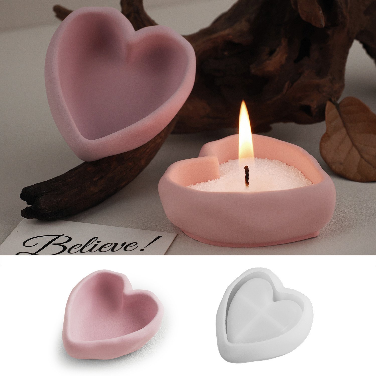 Vedini Heart Mini Bowl Candle Love Valentine Cup Silicone Mold Jkb-3110 - Image 2