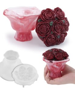 Alternative view of Vedini Concrete Bouquet Rose Bouquet Storage Box Jar Valentine Silicone Mold JKB-3112